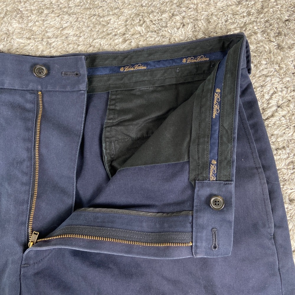 Brooks Brothers Chino Shorts Mens 38 Navy Blue Cotton Twill Classic Casual 9"